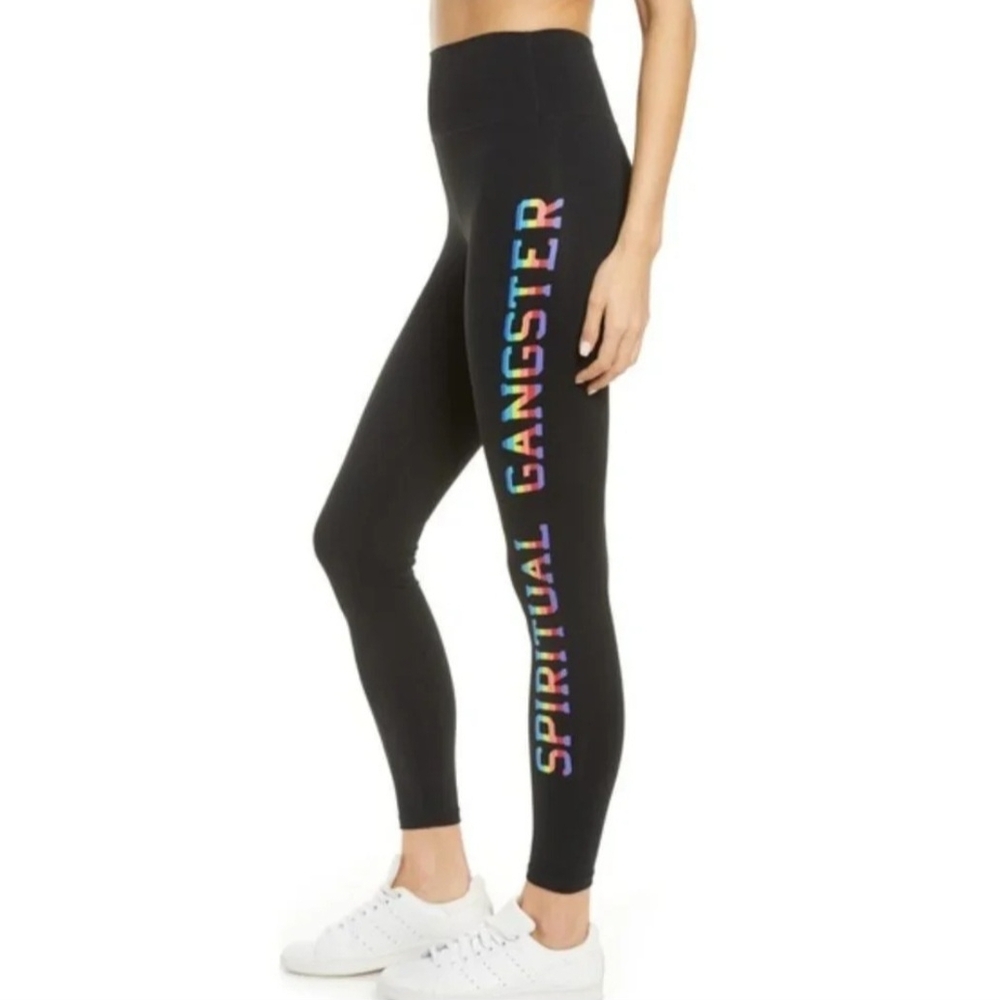 Spiritual Gangster Black Super High-Waist Leggings Size Small EUC